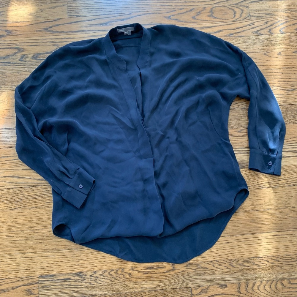 Vince navy silk blouse, xS